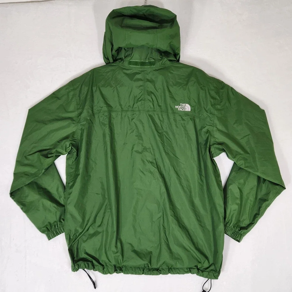 The North Face Resolve HyVent Rain Jacket Mens Large Green Hooded Shell AR9T